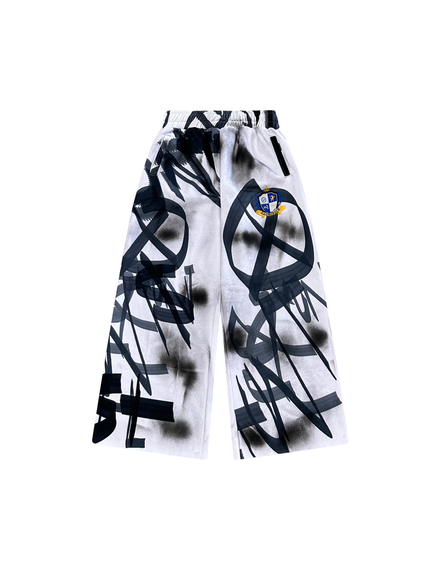 WHITE GRAFFITI SWEATPANTS